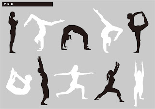 スポーツする女性のシルエット sports figure silhouette vector イラスト素材
