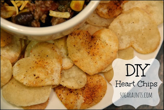 Heart shaped tortilla chips