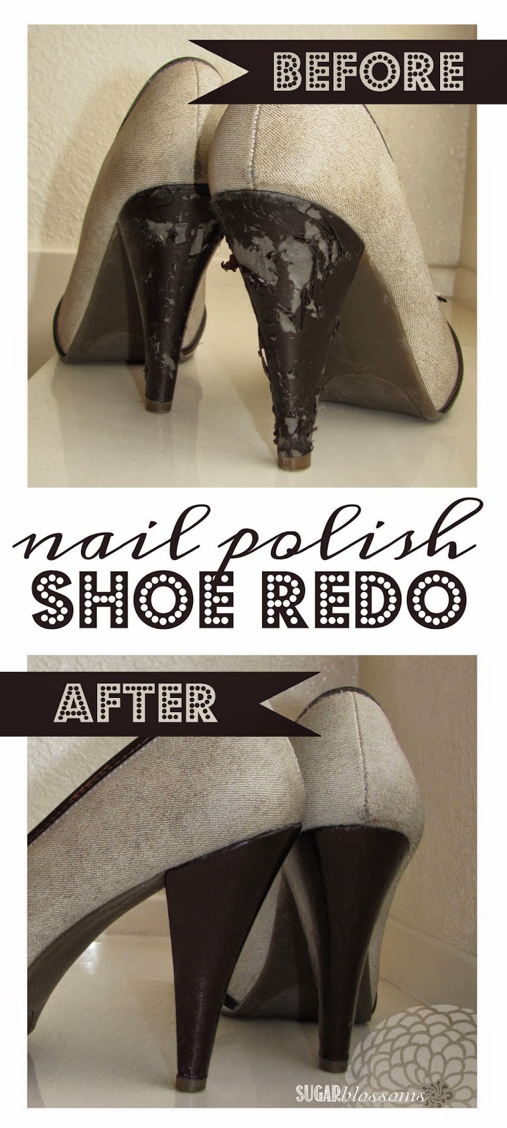 Sweet Sugar Blossoms: Nail Polish Shoe Redo