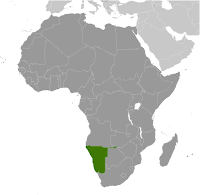 Africa - Namibia highlighted Africa - Namibia highlighted