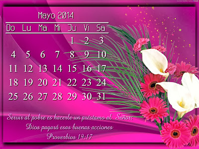 `*.¸.*✻    AQUÍ,  CALENDARIO  PARA  TODO  EL AÑO   *.¸.*✻  5+MAYO