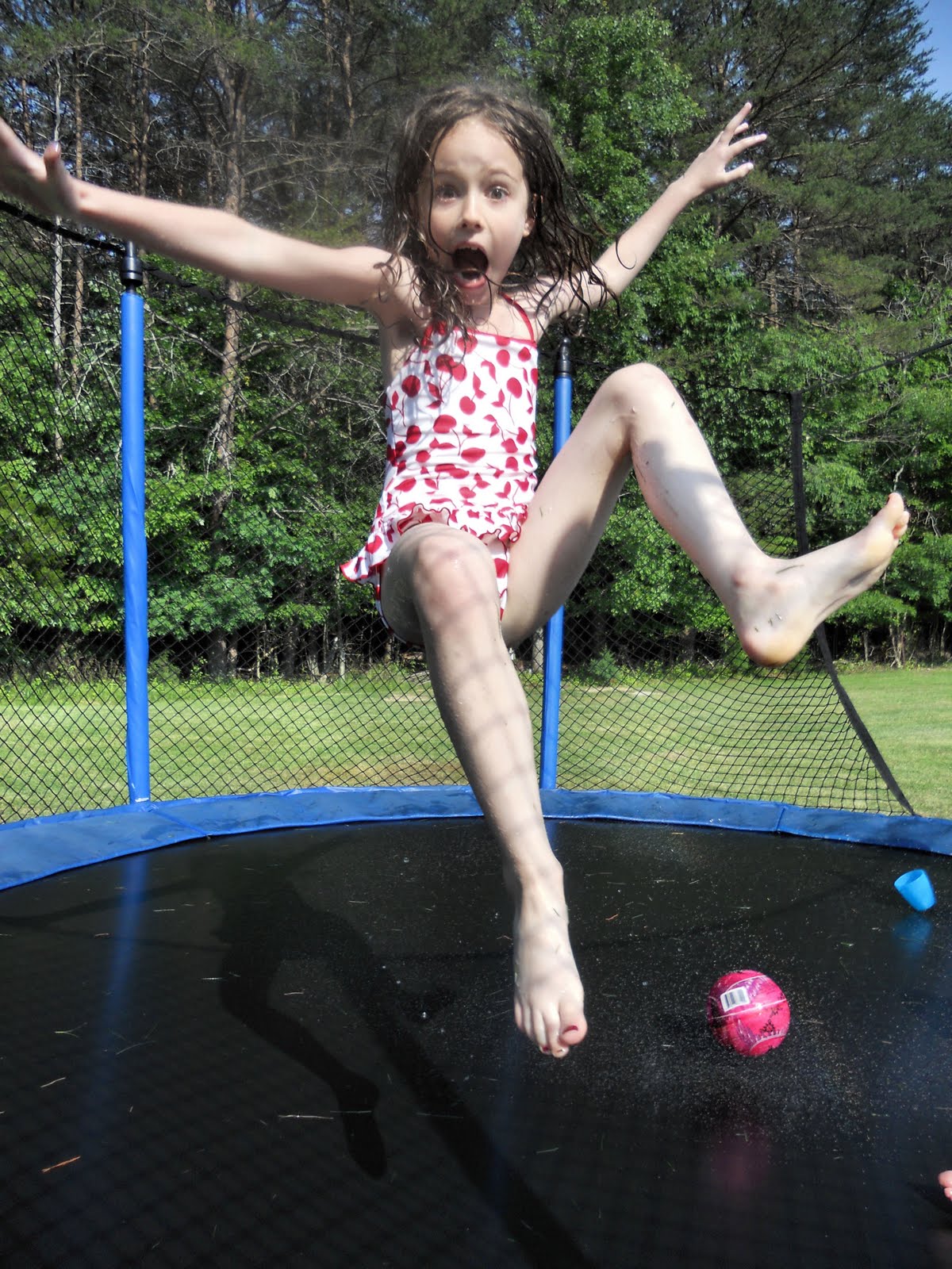 Bringhurst Blather Trampoline+Sprinkler=Fun