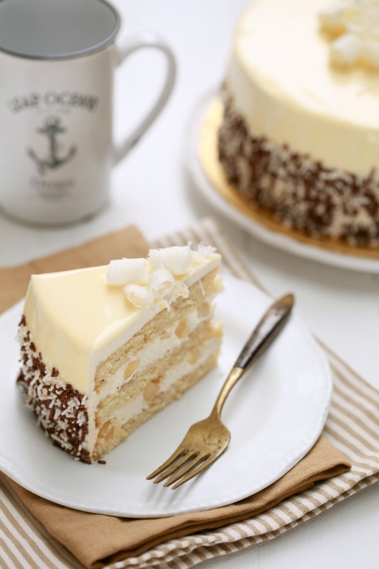 Kek Coklat Putih / White Chocolate Cake  Resepi Masakan Malaysia