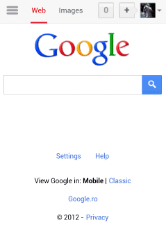Interface Google Mobile Search