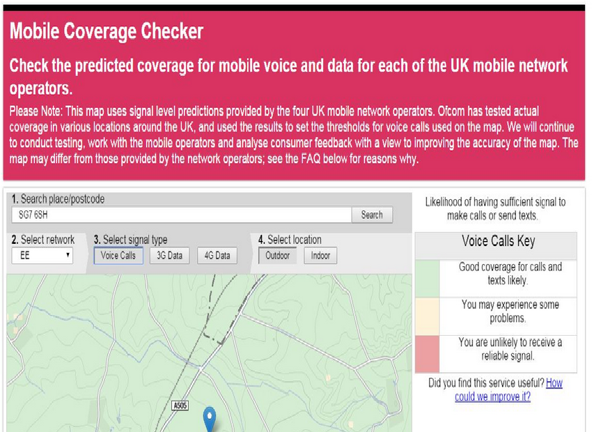 Mobile Networks UK Mobile Coverage Checker