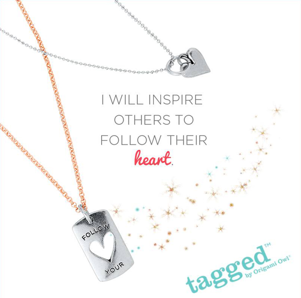 I Will Inspire Others to Follow Their Heart Tagged Necklace | Shop StoriedCharms.com