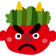 怒る赤鬼のイラスト(節分)