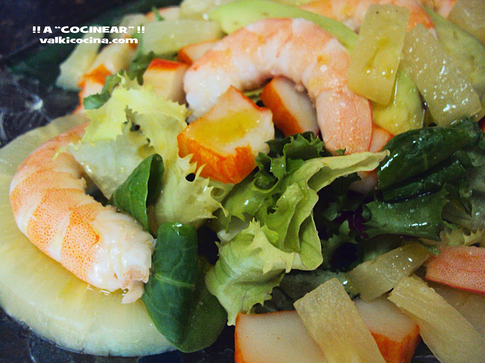 ENSALADA DE MARISCO CON AGUACATE Y PIÑA | ¡¡A COCINEAR!! Recetas