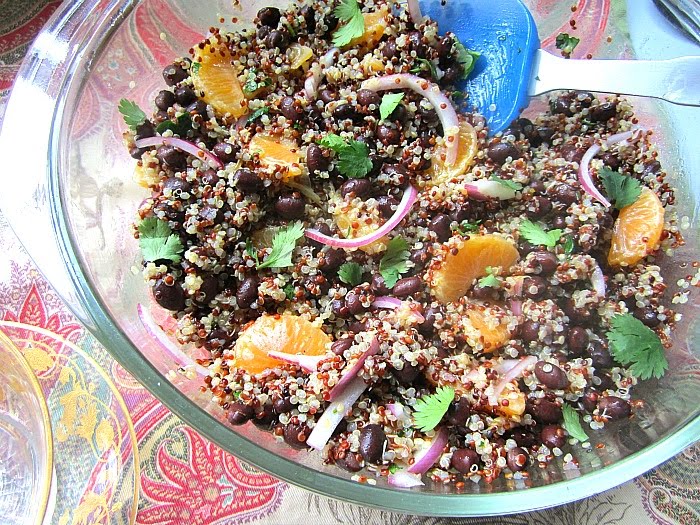 Quinoa Salad w/ Black Bean, Orange & Cilantro Dressing