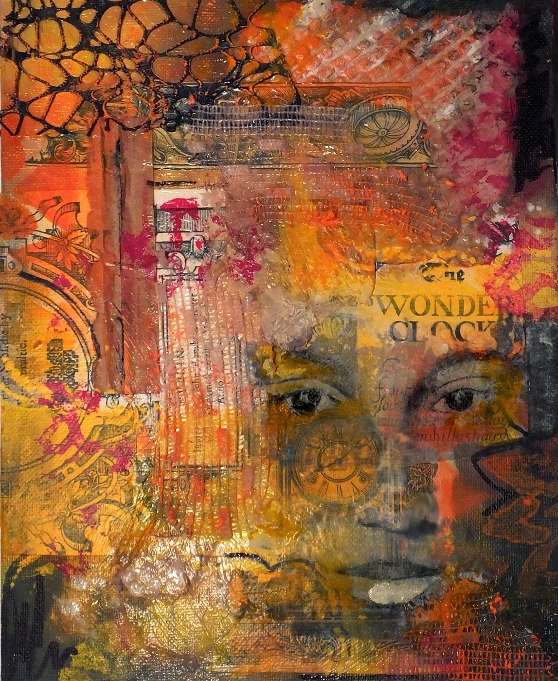 re-use, green, collage mixed-media