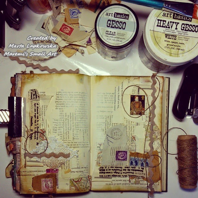 Marta Lapkowska Mixed media journal pages by night + VIDEO tutorials