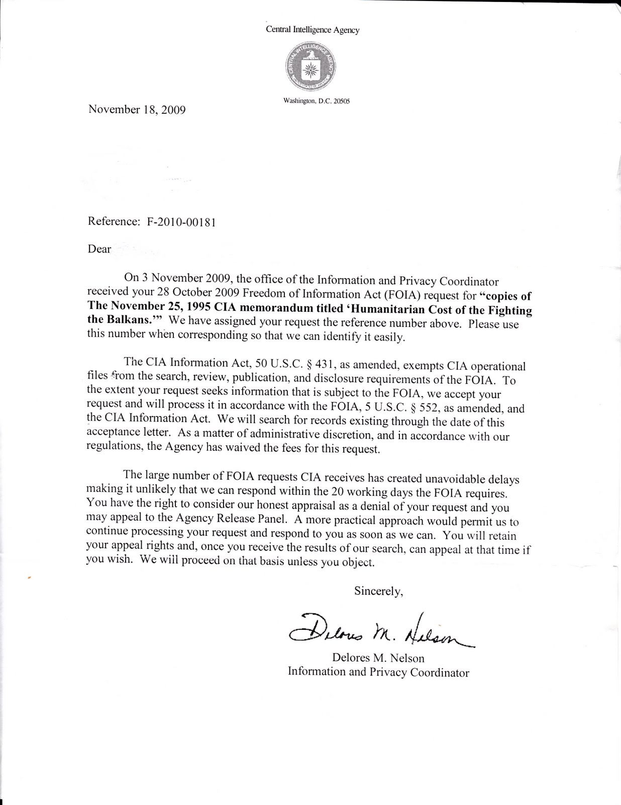 Foia Request
