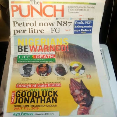 Buhari Reacts to Fayose’s Controversial Newspaper Advert {See Tweets}
