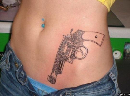 Gun Tattoos on Hips 