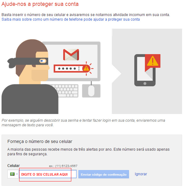 Ajude-nos a proteger sua conta Ajude-nos a proteger sua conta