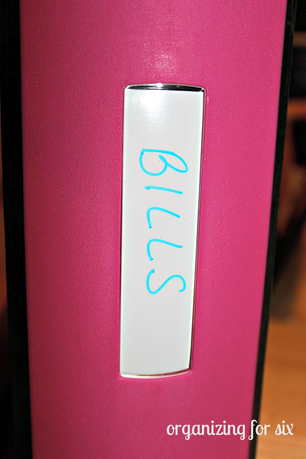 Organizing for Six My Organized Bill Binder