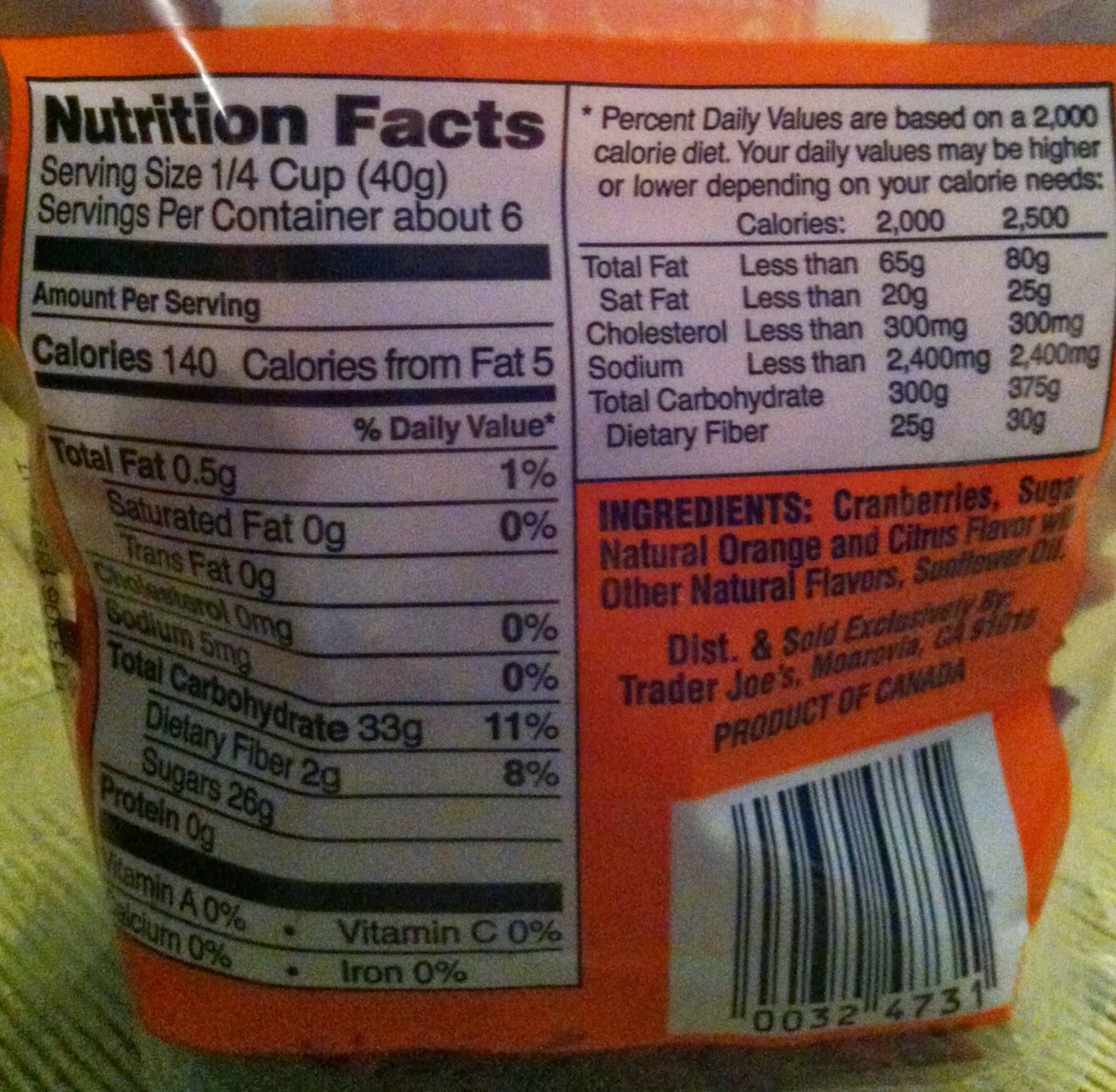 What's Good at Trader Joe's? Trader Joe's Orange Flavored Cranberries