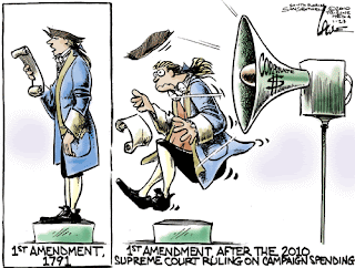 Cartoon on speech impacts of Citizens United
