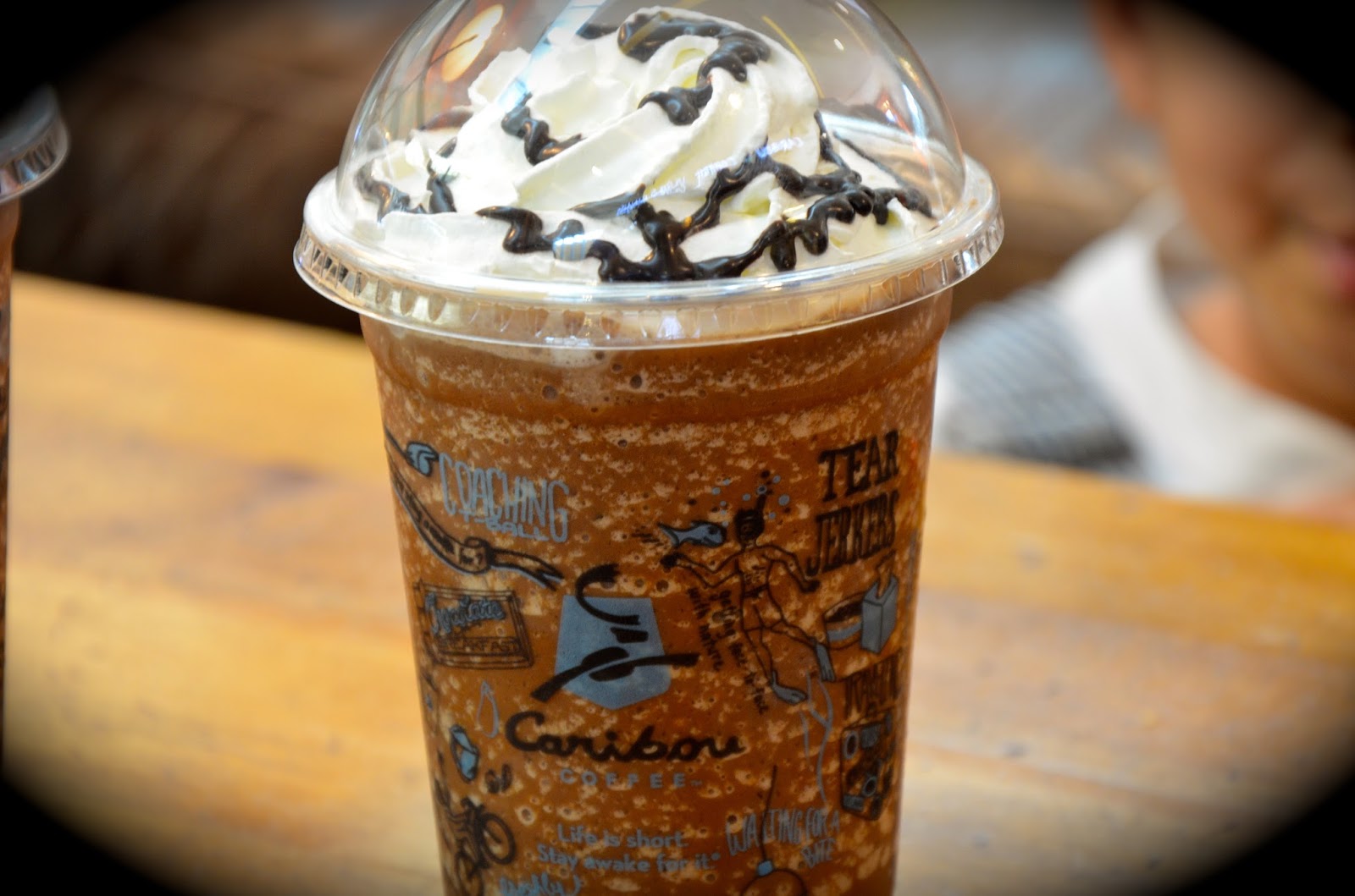 Living to EAT Dark Chocolate Mocha Cooler Dhs 21, Caribou Coffee