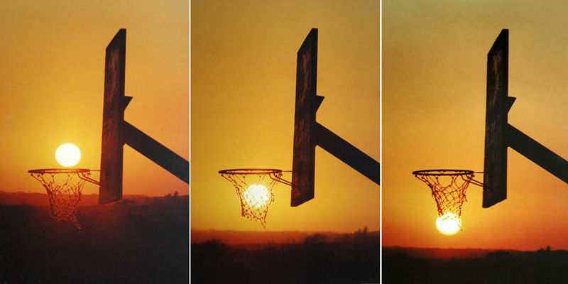 Sun going through Basketball ring Daily Vowel Movements