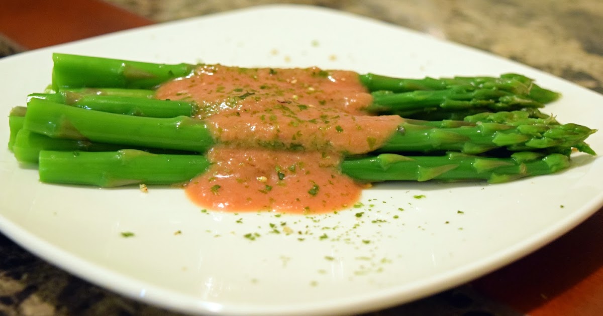 The Joyous Kitchen Chilled Pencil Asparagus Spears in a Zesty Miso