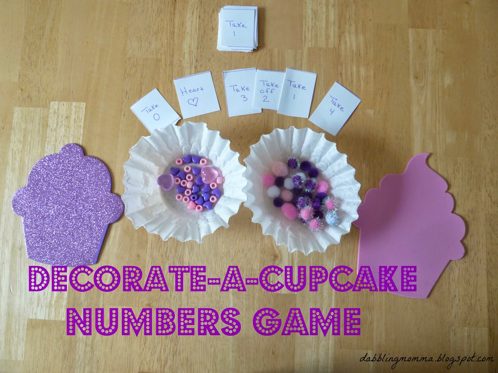 Dabblingmomma DecorateACupcake Numbers Game
