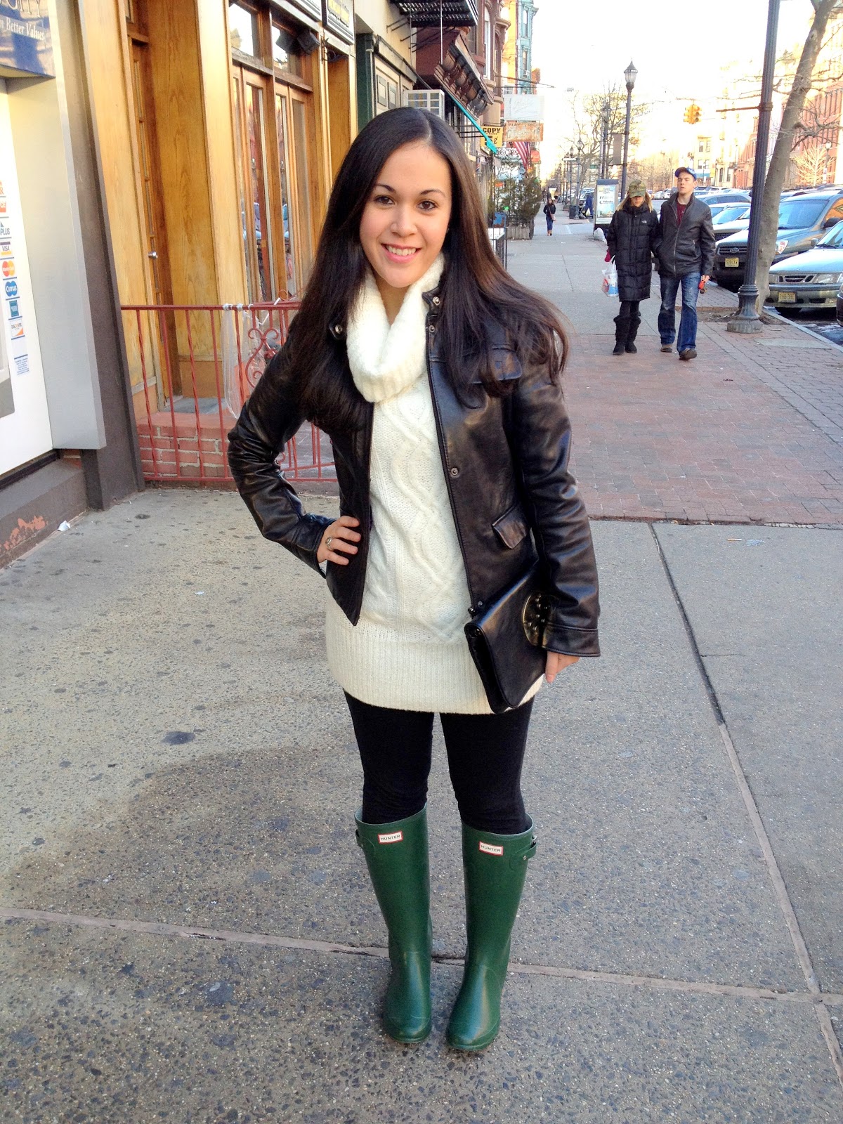  Pretty Little Things leather jacket and boots