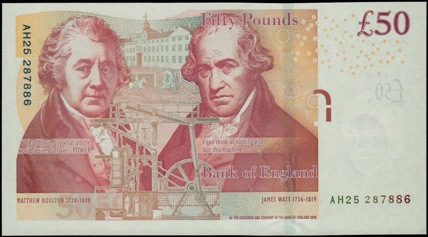 United Kingdom new 50-pound note (B206a) reported for introduction on ...