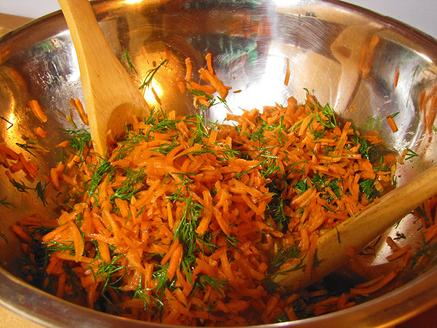 Seasonal Eating Middle Eastern Style Carrot Dill Salad