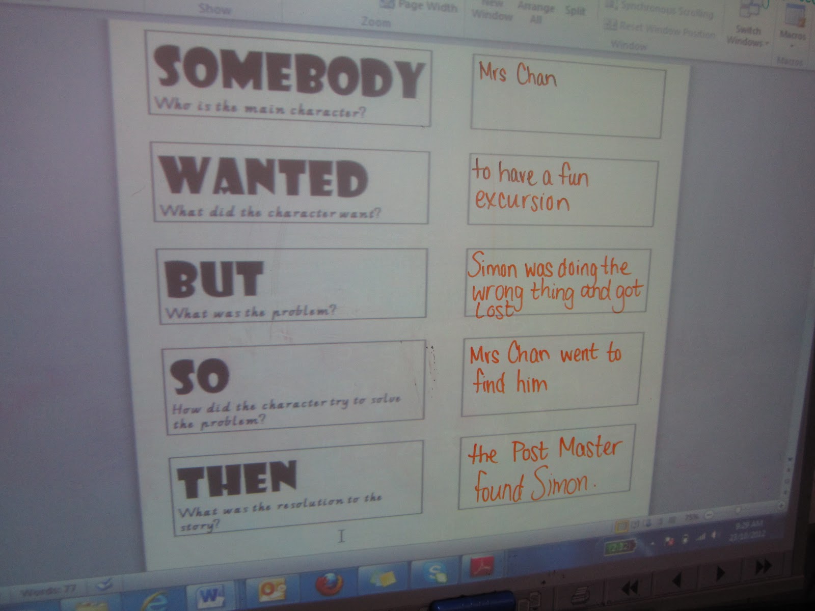 Miss A's Class Ideas: Somebody, Wanted, But, So, Then