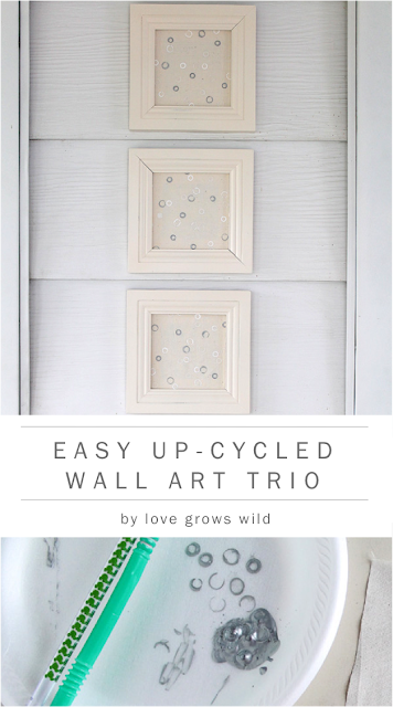 Easily transform old artwork into something new! Check out this super cute DIY artwork from LoveGrowsWild.com #diy #art #decor