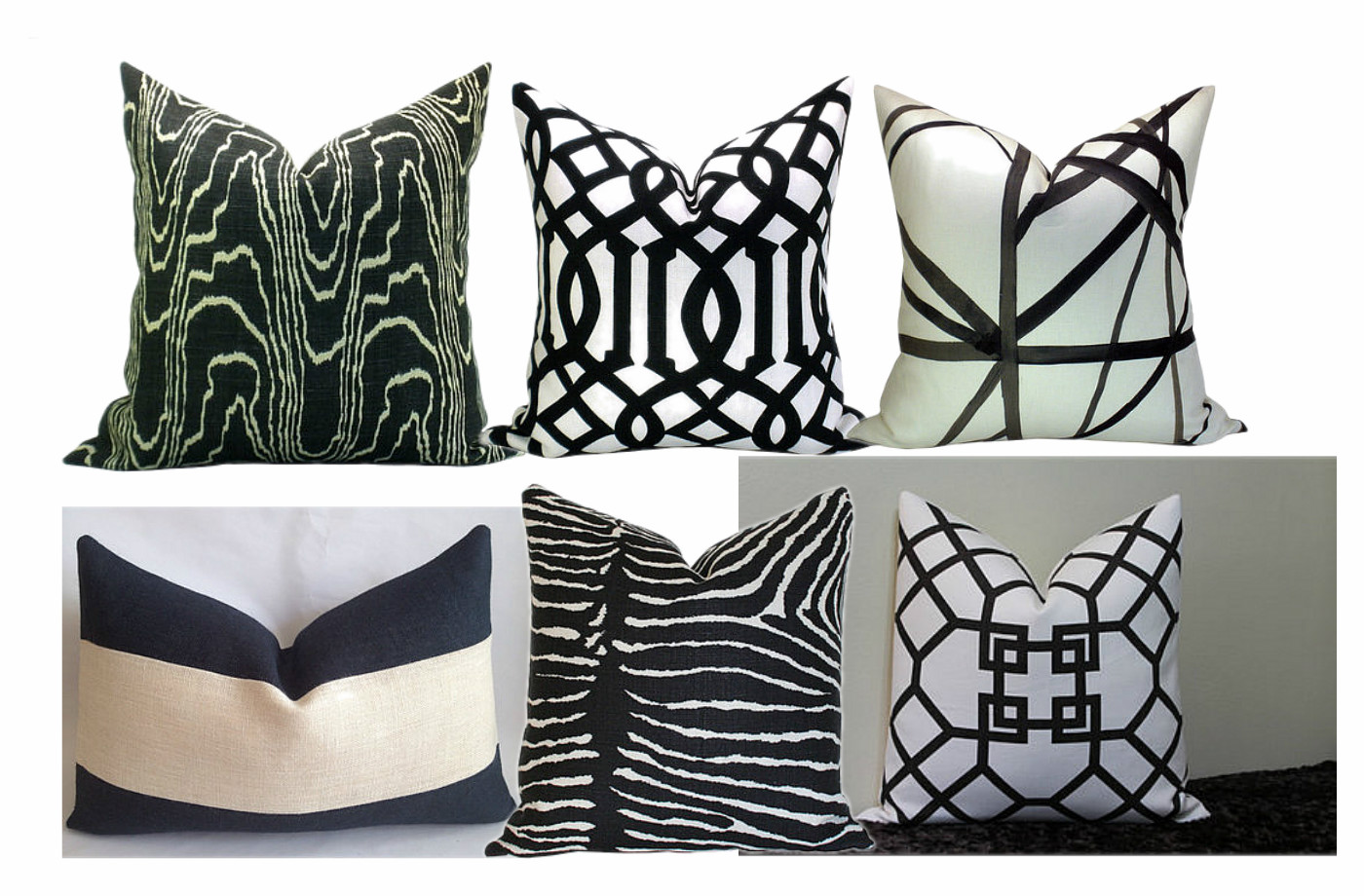 BLACK AND WHITE PILLOWS design indulgence