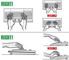 Posisi tangan yang benar pada keyboard