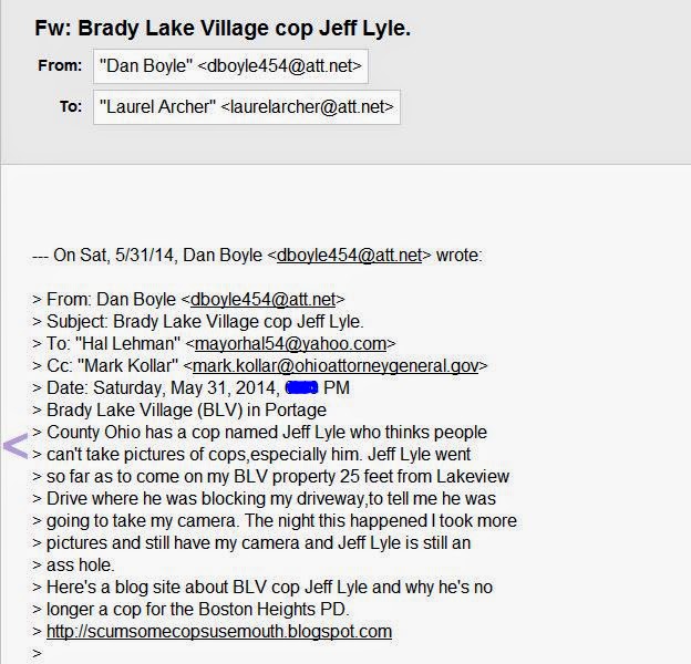 Has anybody kept a count on just how many reject cops Brady Lake Village has ?