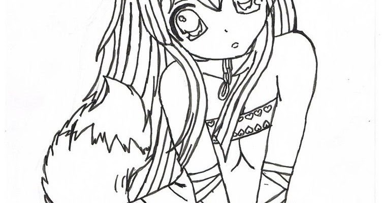 Kids Page: - Kids Anime Fox Girl Coloring Pages