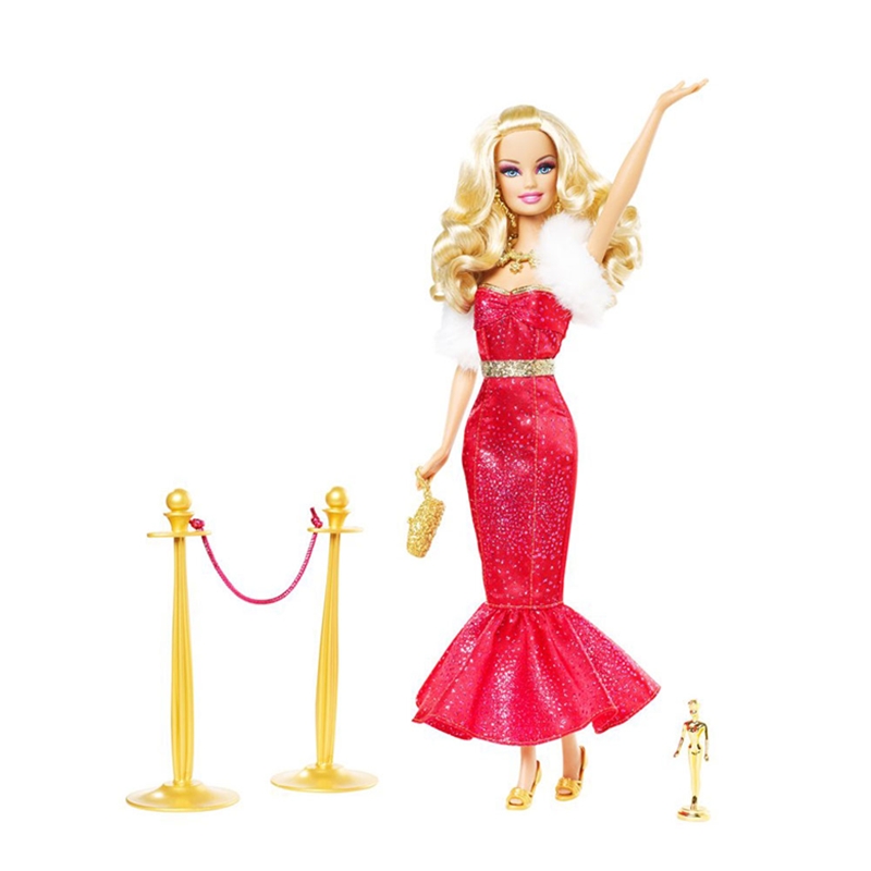 Boneca Barbie Quero Ser Atriz de Cinema Mattel Vestido Roxo