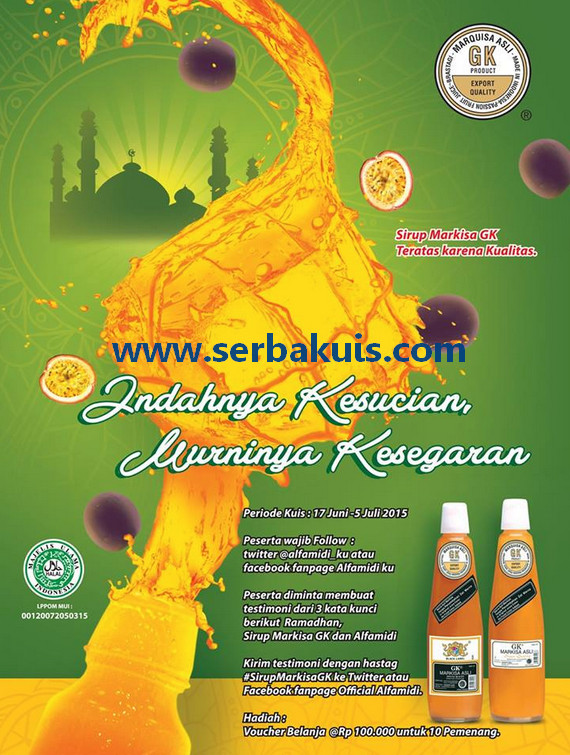 Kuis Sirup Markisa GK Berhadiah 10 Voucher Belanja 100K Kuis Sirup Markisa GK Berhadiah 10 Voucher Belanja 100K