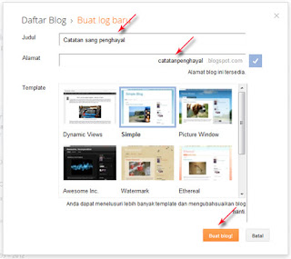 Cara Membuat Blog di blogger / blogspot Terbaru Cara Membuat Blog di blogger / blogspot Terbaru