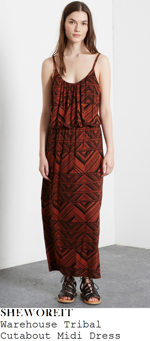 lauren-pope-orange-gio-tribal-sleeveless-maxi-dress lauren-pope-orange-gio-tribal-sleeveless-maxi-dress