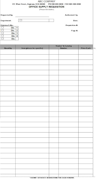 office supply order form