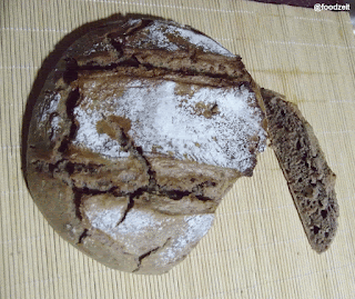 beer bread from the oven with a slice cut off