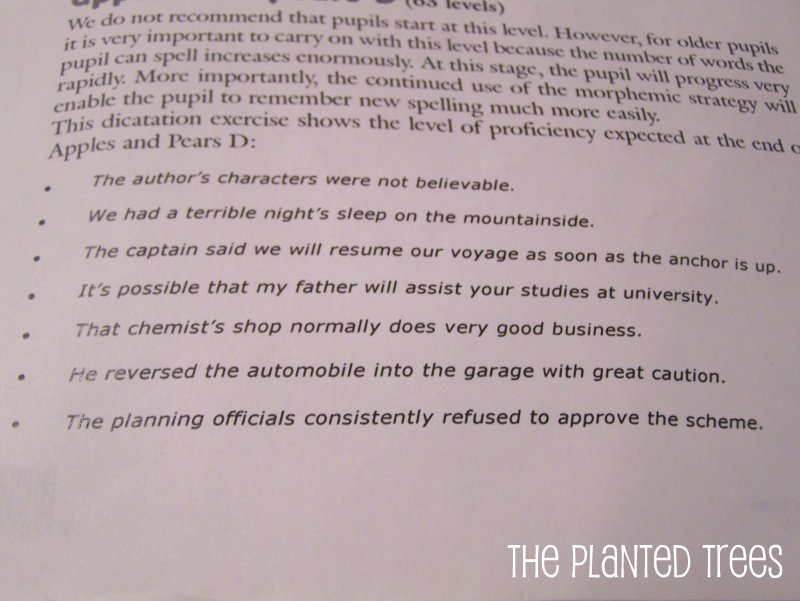 The Planted Trees Final Analysis Friday Apples and Pears Spelling
