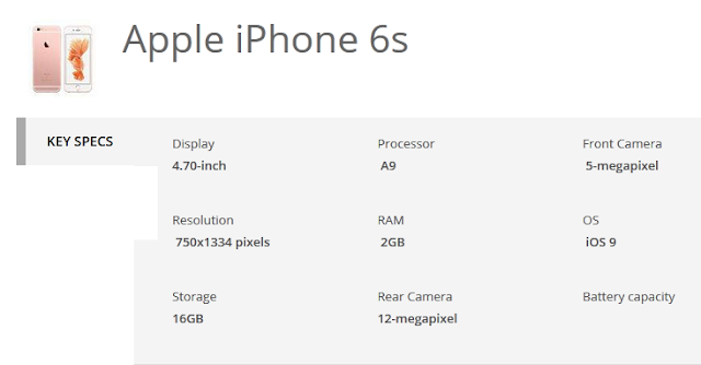  Apple iPhone 6s specifications