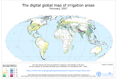 Mapa digital global de áreas de irrigação