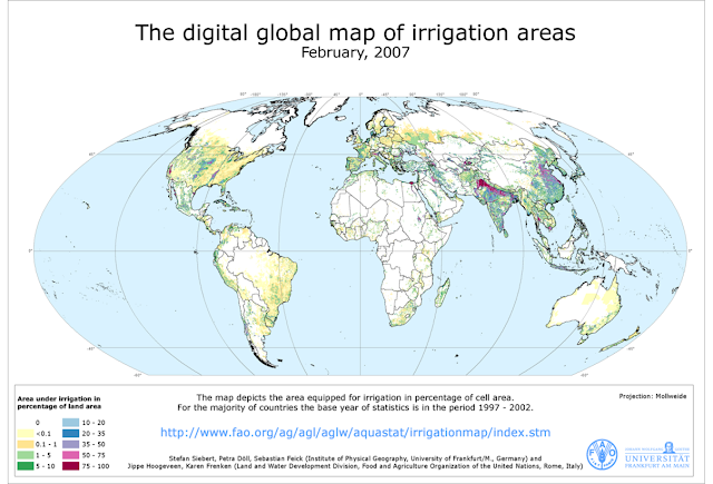 Mapa digital global de áreas de irrigação - FAO/UNIVERSITAT