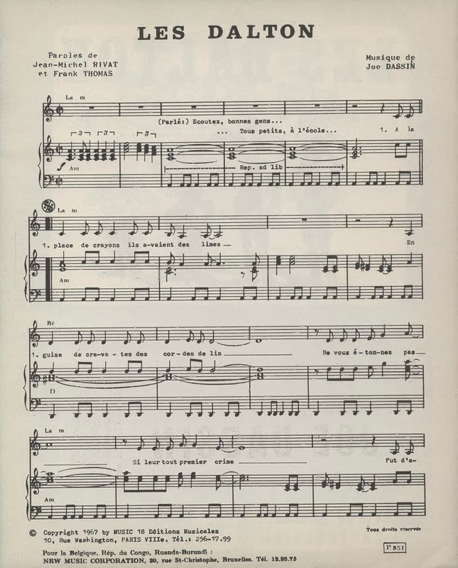 Blue Country La Discographie de Joe Dassin Partition Joe Dassin