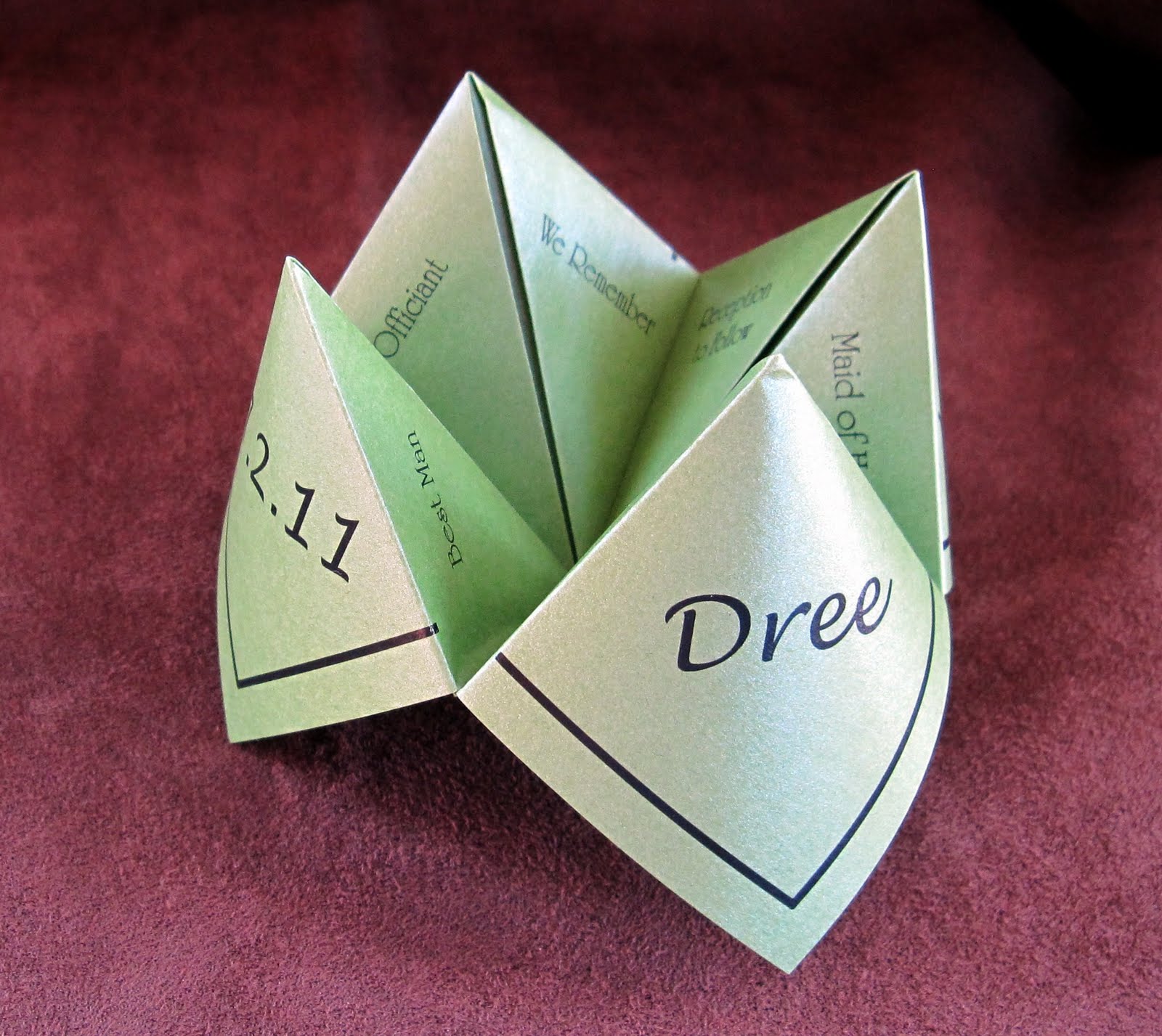 Scrapping Innovations Dree And Jason Cootie Catcher Wedding Programs