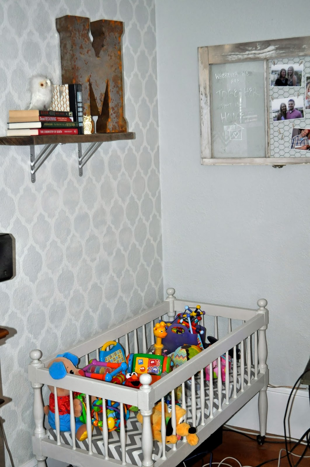 Finding Beauty in Life Vintage Baby Crib Repurposed as a Toy Chest