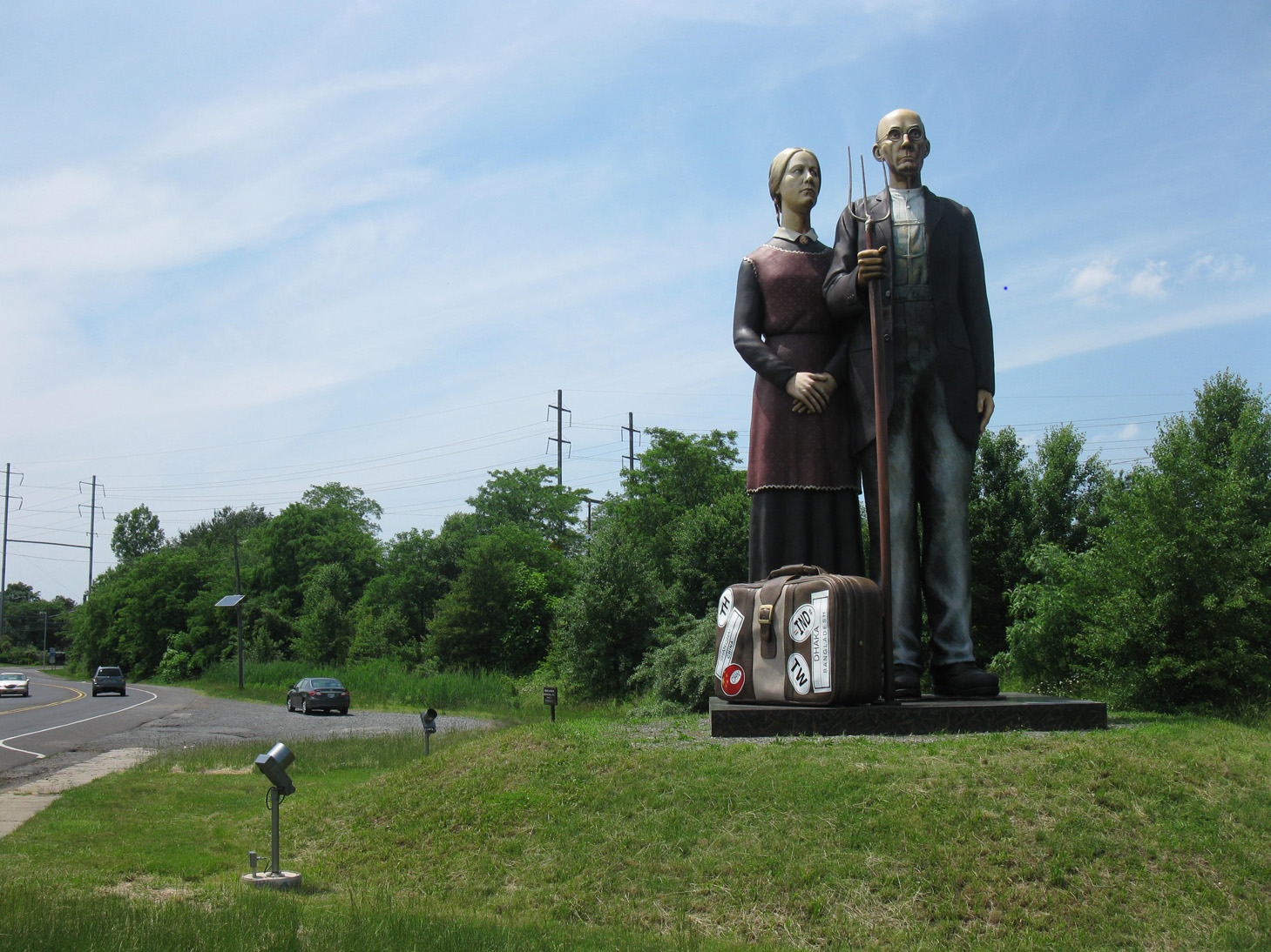 Eccentric Roadside I Goth You, Babe The American Gothic sculpture of