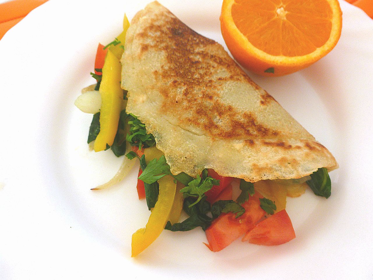 Kirsten's Kitchen of vegan creations Vegan crepes stuffed with vegetables